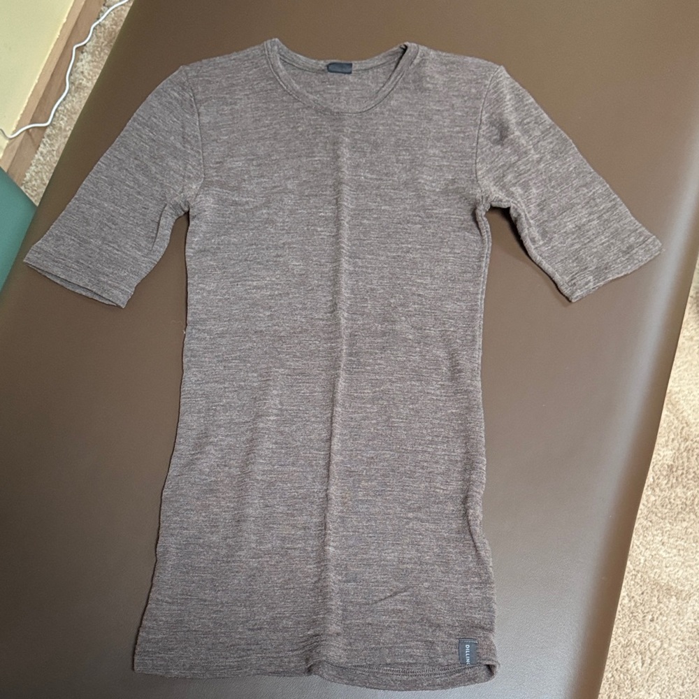 Brown Short Sleeve Knit Top